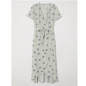 H&M Dusky Green Floral Dress